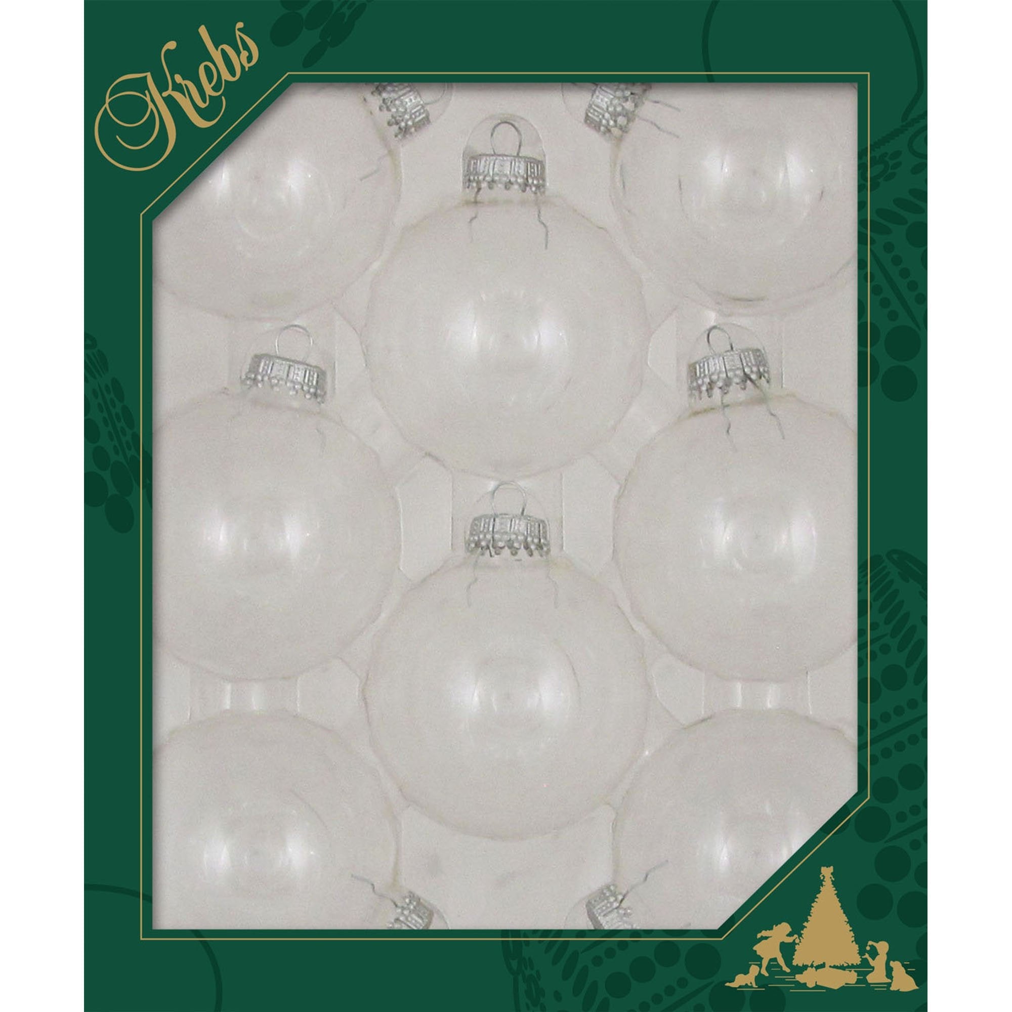 Christmas by Krebs Clear 2.63 in Glass Crafting Christmas Tree Ornaments Set of 8 #KBX70000